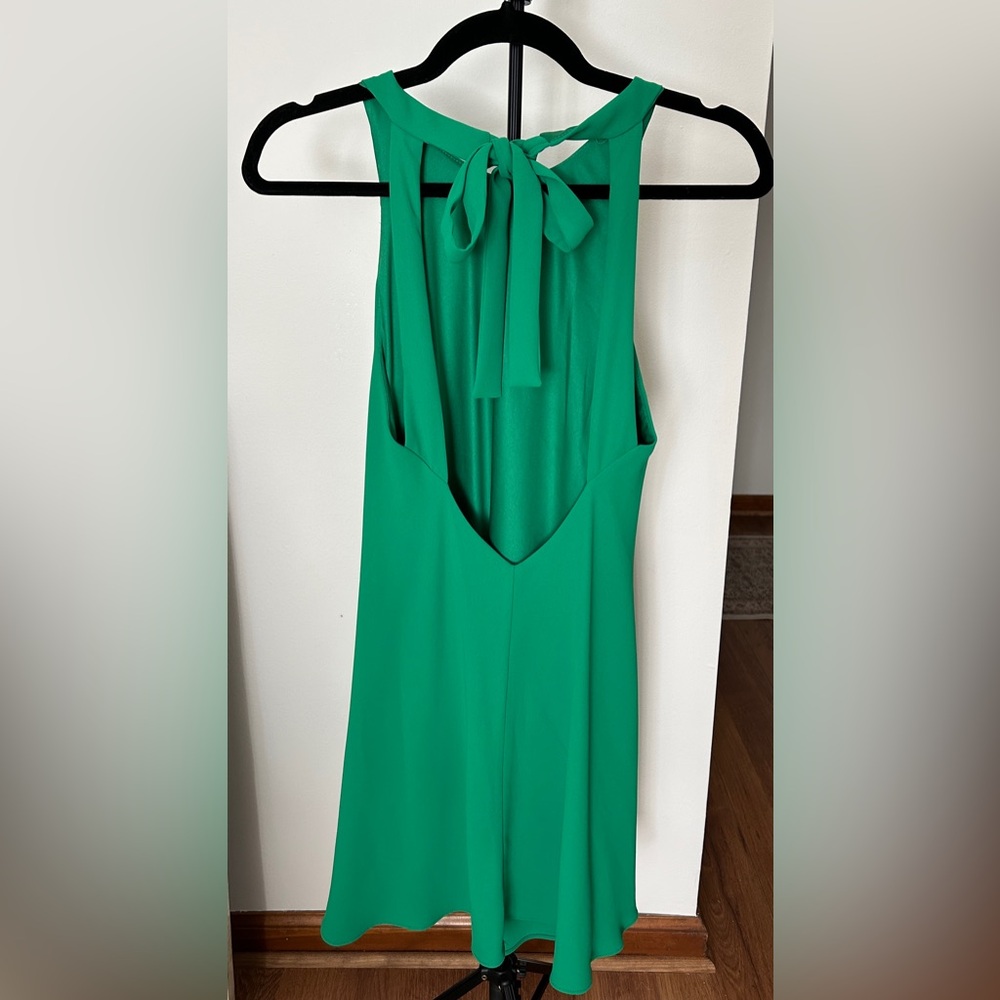 Zara Open Back Green Mini Dress
